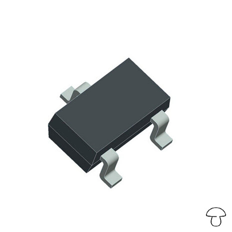Transistor NPN, SOT-23, 45 V, 100 mA, 200-450 hFE