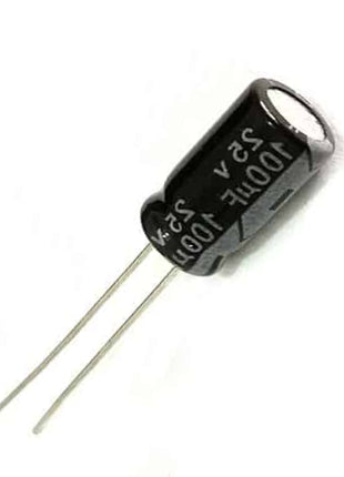 Condensador electrolítico, 100 µF 25 V