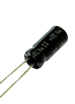 Condensador electrolítico radial, 22 µF 25 V, 5 x 11 mm 