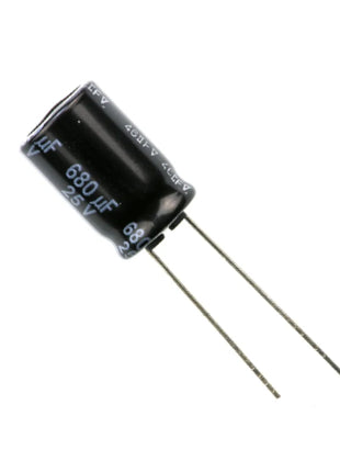Condensador electrolítico radial, 680 µF 25 V