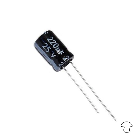 Electrolytic Capacitor, 220µF 25V, High Temperature 125°C, 10x12.5mm