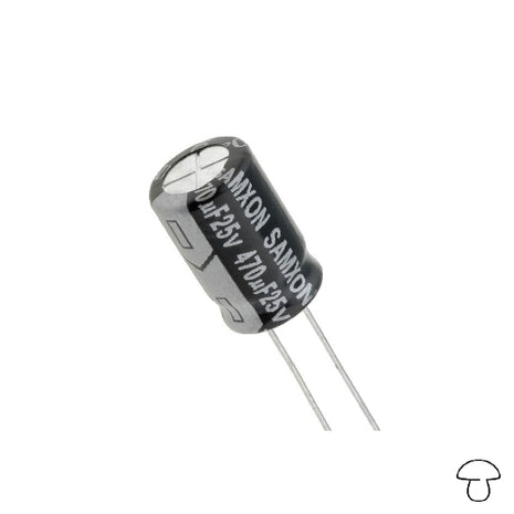 Radial Electrolytic Capacitor, 470µF 25V, 10x20mm